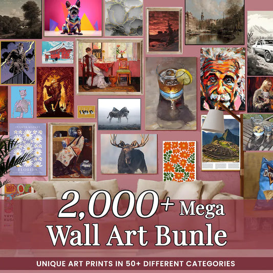 2000+ Digital Wall Art Prints: 50+ Niches, High-Res JPEG & PNG (Commercial Use, Instant Download)