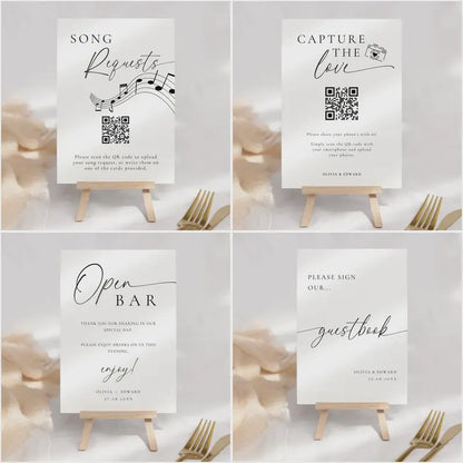 Wedding Signage Bundle Canva, Minimalist Reception Signs Template Package, Modern Editable Wedding Stationery, Printable DIY Decor