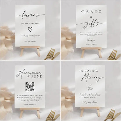 Wedding Signage Bundle Canva, Minimalist Reception Signs Template Package, Modern Editable Wedding Stationery, Printable DIY Decor