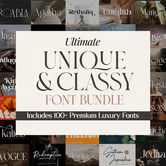 100+ Unique & Classy Modern Premium Font Bundle, Font Bundle, Elegant Font, Luxury Font, Logo Font, Wedding Font, Canva Font Collection