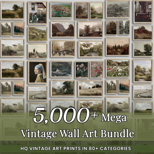 5000+ Vintage Art Prints MEGA Bundle: Rustic Farmhouse Decor (Digital Download)