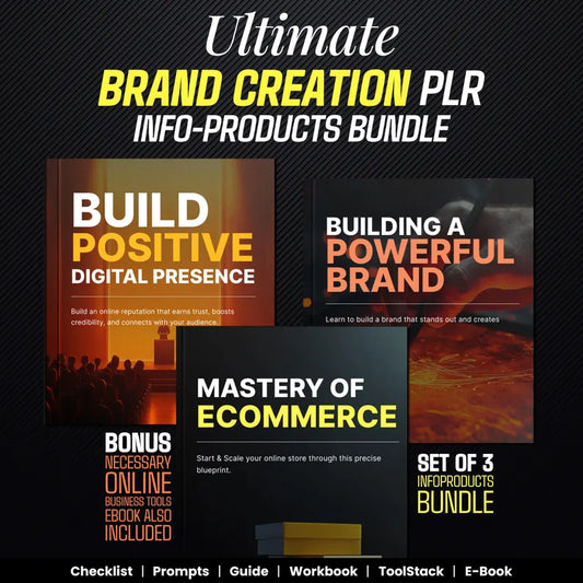Ultimate Brand Creation Masterclass, Guides, Prompts, Tool Stack, Workbooks, PLR info products Bundle