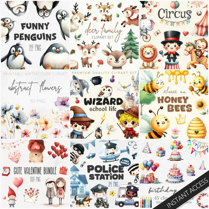 Ultimate Clip Art Mega Bundle, Most Versatile Clip Art Collection on Etsy, Anime Collection (Digital Download)