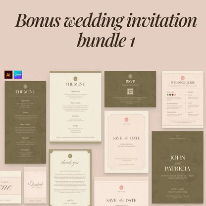 Wedding Signage Bundle Canva, Minimalist Reception Signs Template Package, Modern Editable Wedding Stationery, Printable DIY Decor