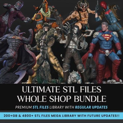 Ultimate STL mega pack, 4800+ premium quality STL files, Marvel, Dc, Lotr, Dbz, Witcher, Starwars, Anime