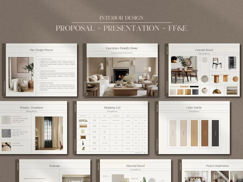 Interior Design Business Templates: Proposal, Presentation, FF&E Canva Templates - Image 2