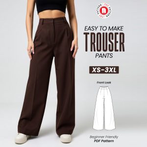 Wide Leg Trouser Pants Sewing Pattern, Women's Trendy Trousers (XS-3XL) (PDF Pattern)