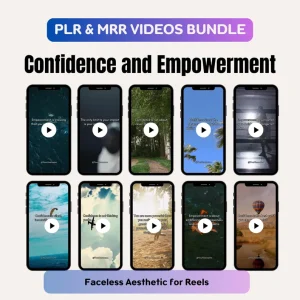 Confidence and Empowerment PLR & MRR Videos Bundle, Faceless Aesthetic for Reels, Motivational Social Media Video Assets, High-End Wellness Digital Content