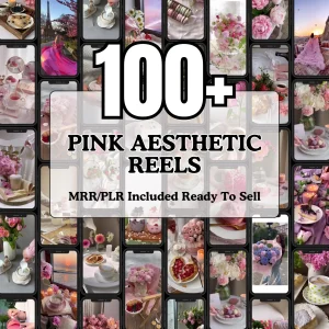 Faceless Pink Aesthetic Reels Canva Kit – 300 Video Templates Bundle
