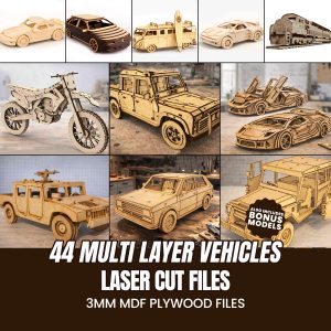 44 Multi Layer Laser Cut Vehicle Files – MDF Bundle