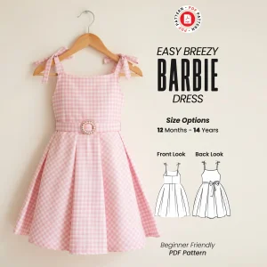 Barbie Style Dress Sewing Pattern: Girl Sizes 12 mo - 14 yrs (Digital Download)
