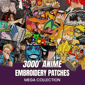3000 Anime Embroidery Patches Collection eBook – Digital Design Bundle