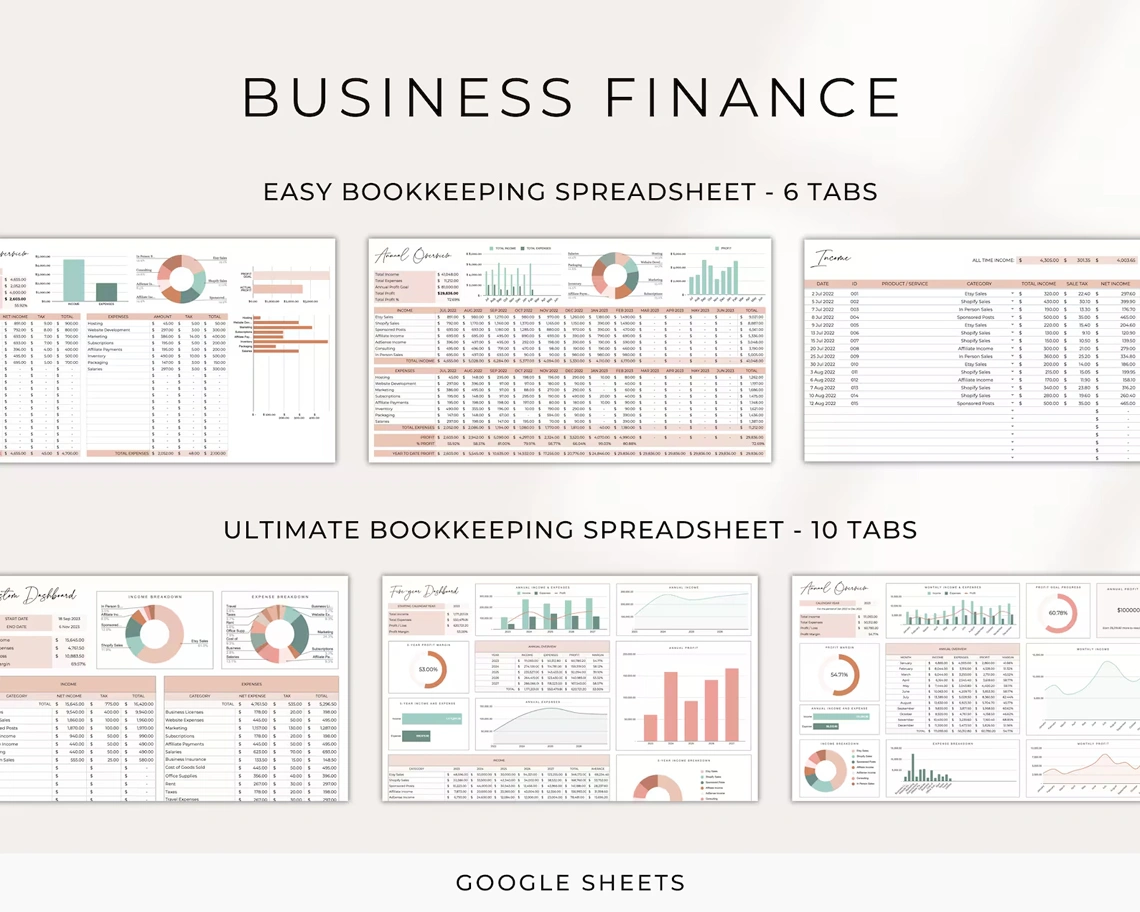 Small Business Bundle Bookkeeping Inventory Tracker Order, Tracker, Bill Tracker Google Sheet Excel - Image 3