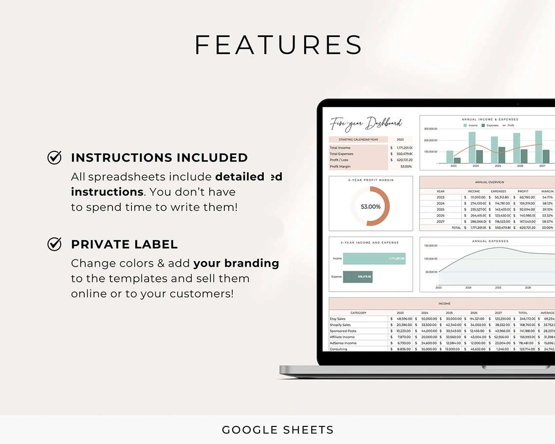 Small Business Bundle Bookkeeping Inventory Tracker Order, Tracker, Bill Tracker Google Sheet Excel - Image 4