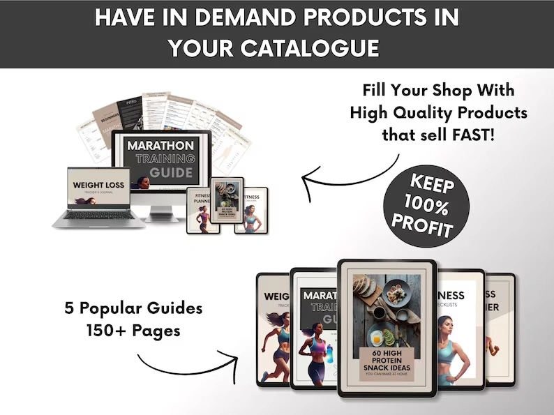 Ready to Resell Fitness Bundle, 250+ Page Health & Wellness Toolkit, June 2025 Version, PLR & MRR Canva Workout Planner - Image 4