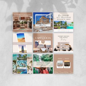 50 Travel Agent Instagram Posts – Travel Marketing Canva Template Pack