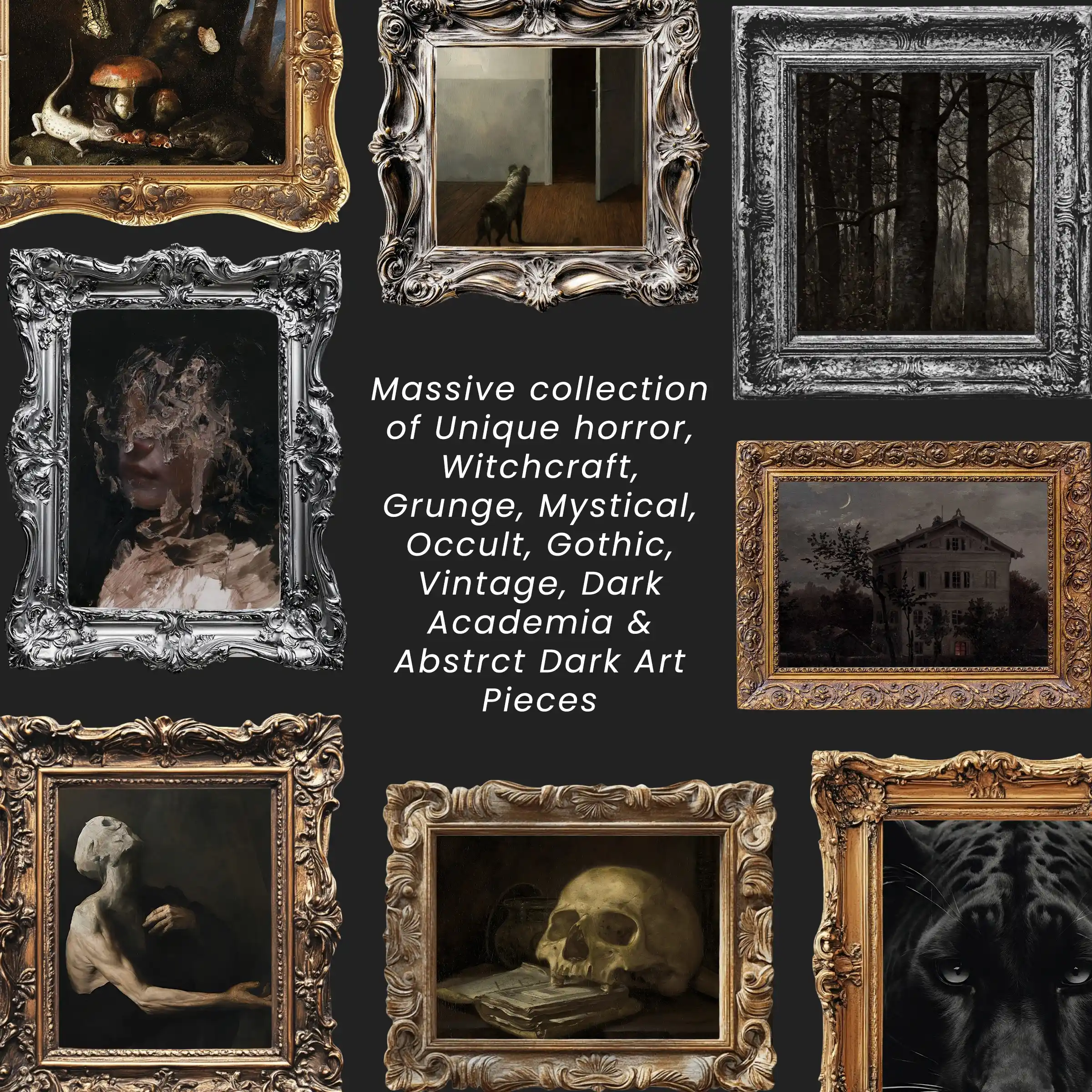 Set of 2000+ Dark Wall Prints Bundle, Moody Vintage Gallery Wall, HQ Digital Art, PLR/MRR Gothic Home Decor - Image 6
