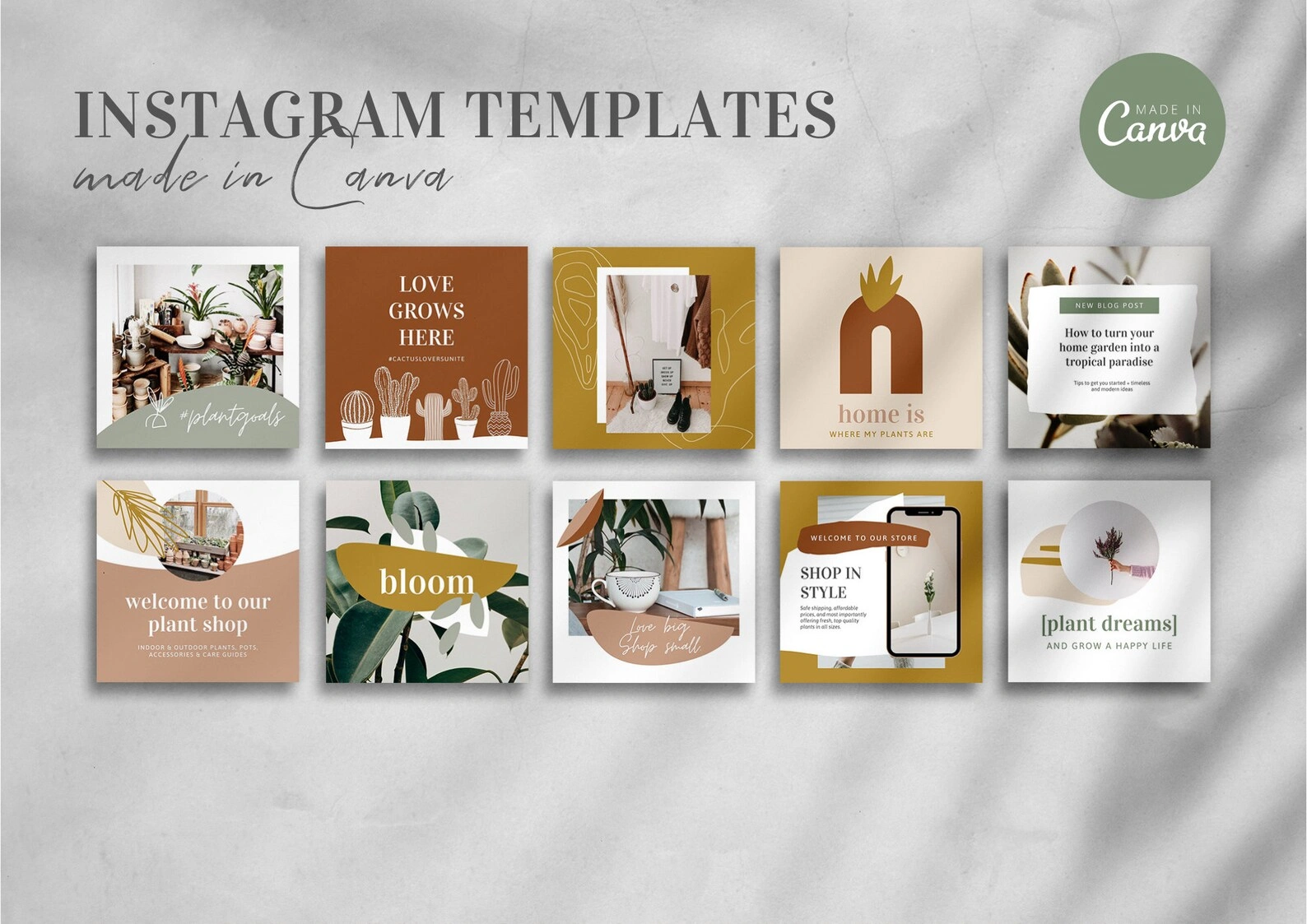 25 Earth Tone Canva Templates – Aesthetic Social Media Pack - Image 5