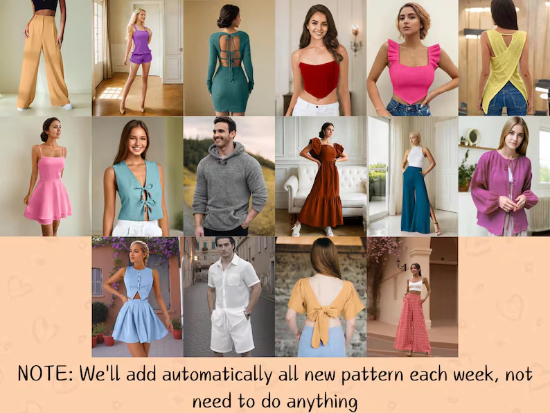 80+ Premium Sewing Patterns Bundle, Trending PDF Women & Men Clothing, Easy Dress Pattern, Corset Top & Skort DIY Fashion - Image 5