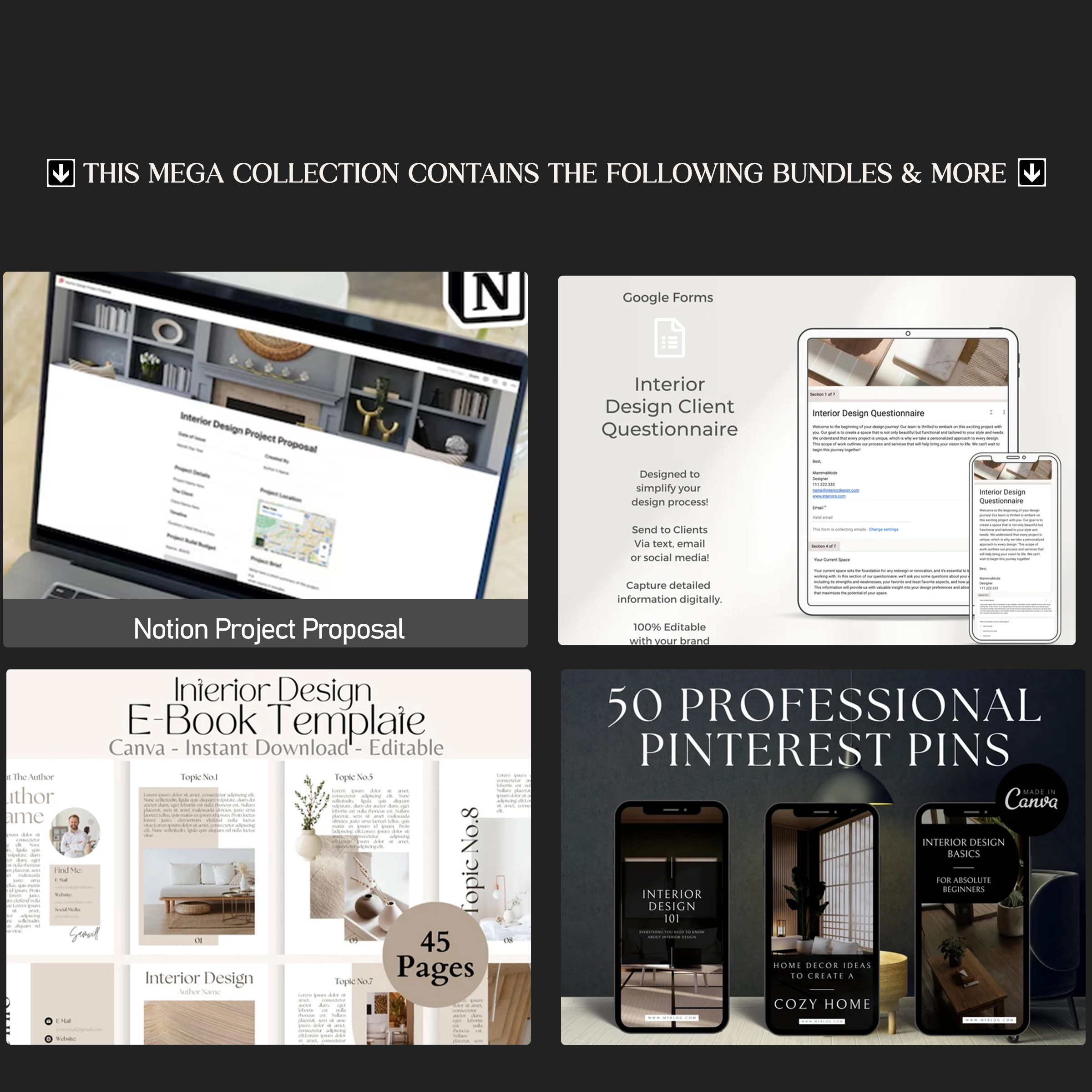 Interior Design Business Templates: Contracts, Guides, Spreadsheets, Notion Mega Bundle - Image 3
