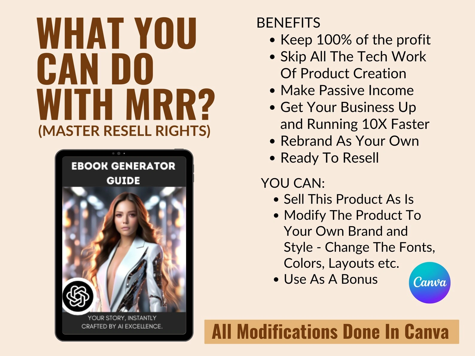 ChatGPT Ebook Creator Guide, 14 Easy Steps to AI Excellence, MRR & PLR Done-For-You Template, Beginner's Guide to ChatGPT Bonus - Image 5