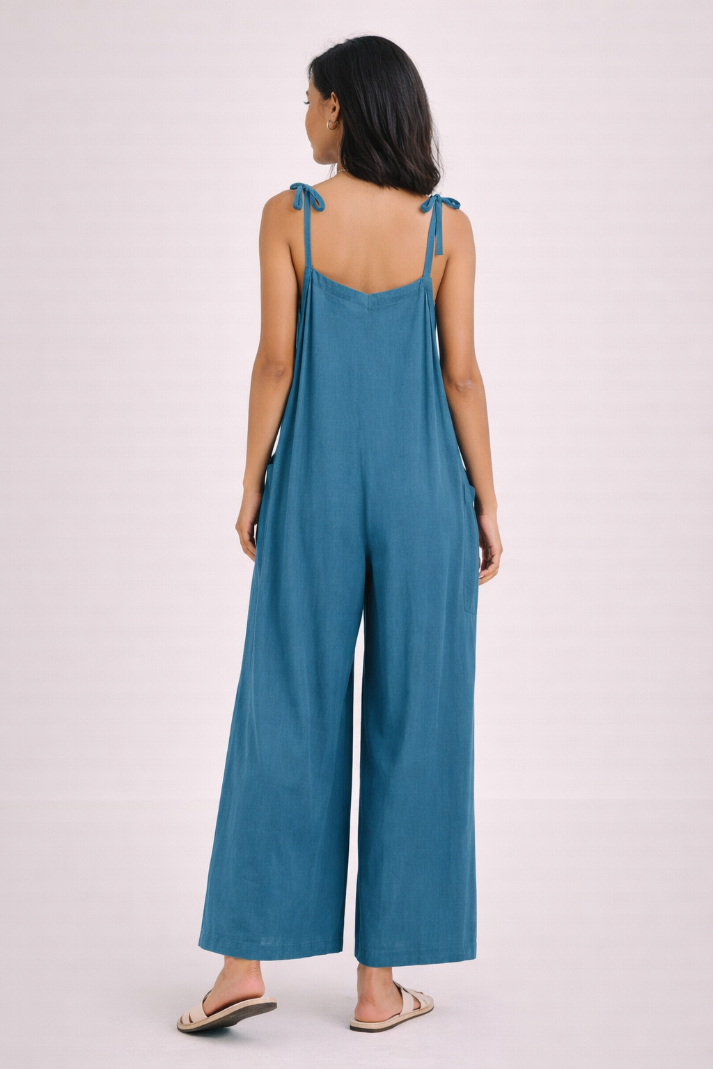 Tie Shoulder Jumpsuit Sewing Pattern, Comfy PDF Women Jumpsuit, Easy Wide Leg Overalls, Summer Loose Romper Pattern - Image 5