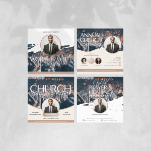 Church Social Media Templates, Canva Editable Worship Posts, Modern Church Conference Flyer, Ministry Instagram Branding Kit