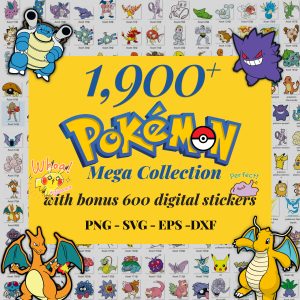 636+ Bonus Pokémon Sticker Design Bundle | Printable PNG & Cricut Ready Collection