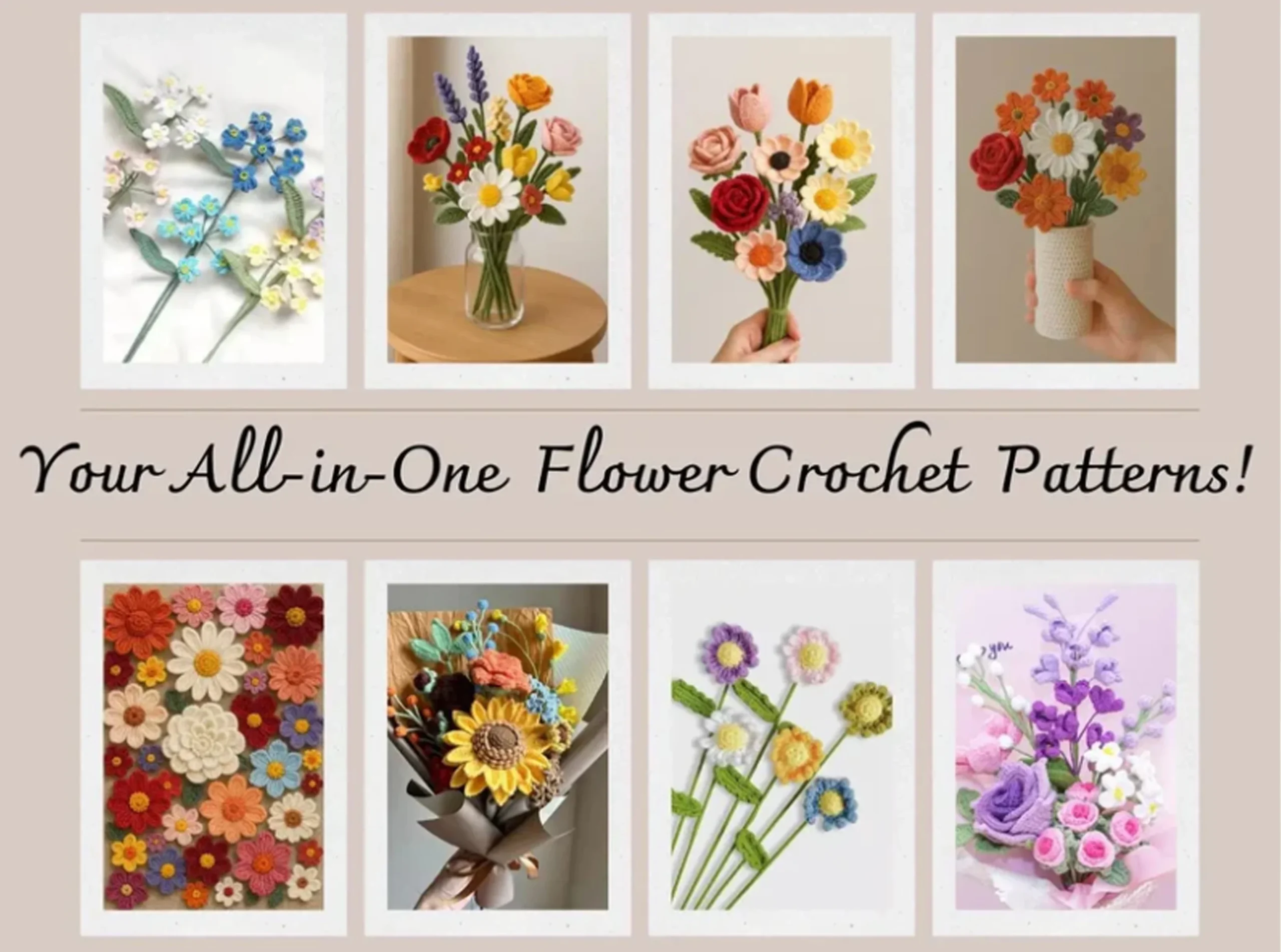 800 Crochet Flower Patterns Mega Bundle | Roses, Tulips, Daisies & More | Beginner Friendly | Instant PDF Digital Download - Image 5