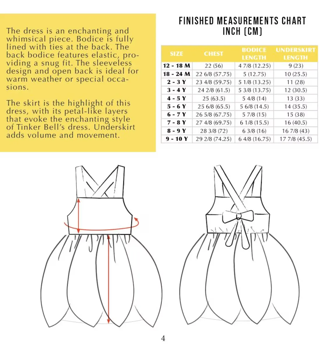 Tinkerbell Style Dress Sewing Pattern: Girl Sizes 8mo - 10 yrs (Digital Download) - Image 12