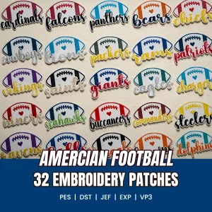 Football Embroidery Designs Bundle