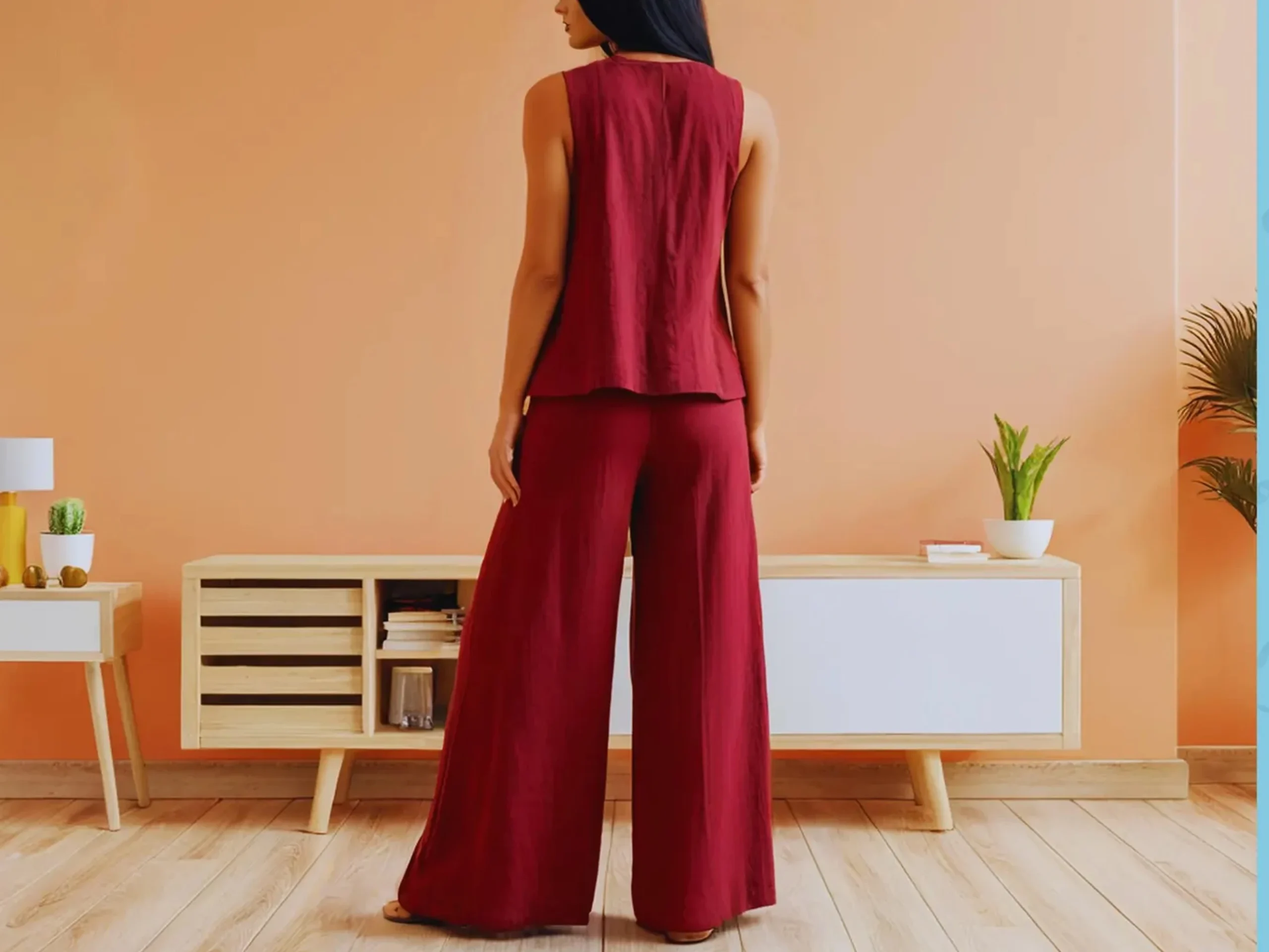 Loungewear Set PDF Sewing Pattern, Tank top + Wide Leg Pants pattern, Lounge wear dress - Image 7