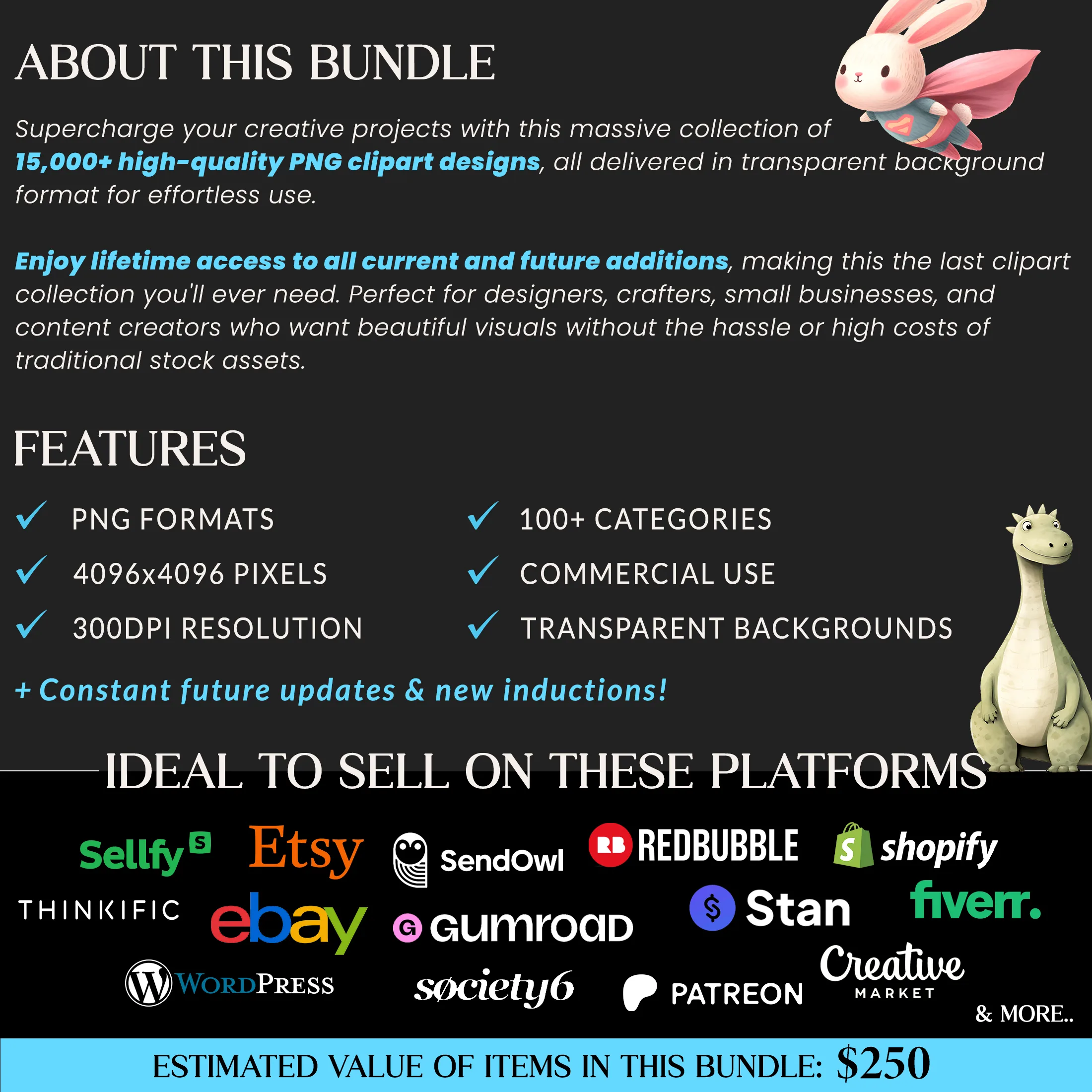 15,000+ Mega Clip Art Whole Shop Bundle | Ultimate Commercial Clip Art Bundle, Cricut Graphics & Printable Graphics Collection - Image 5