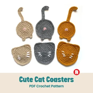 Cat Coaster Crochet Pattern: Two Styles, Animal Trivet (PDF Download)