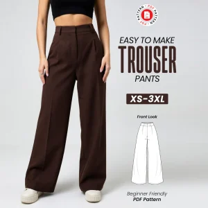 Wide Leg Trouser Pants Sewing Pattern, Women's Trendy Trousers (XS-3XL) (PDF Pattern)