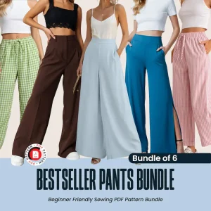 6 Bestselling Pants Patterns Bundle, Old Money, Palazzo, Wide Leg Slit Pants (PDF Download)