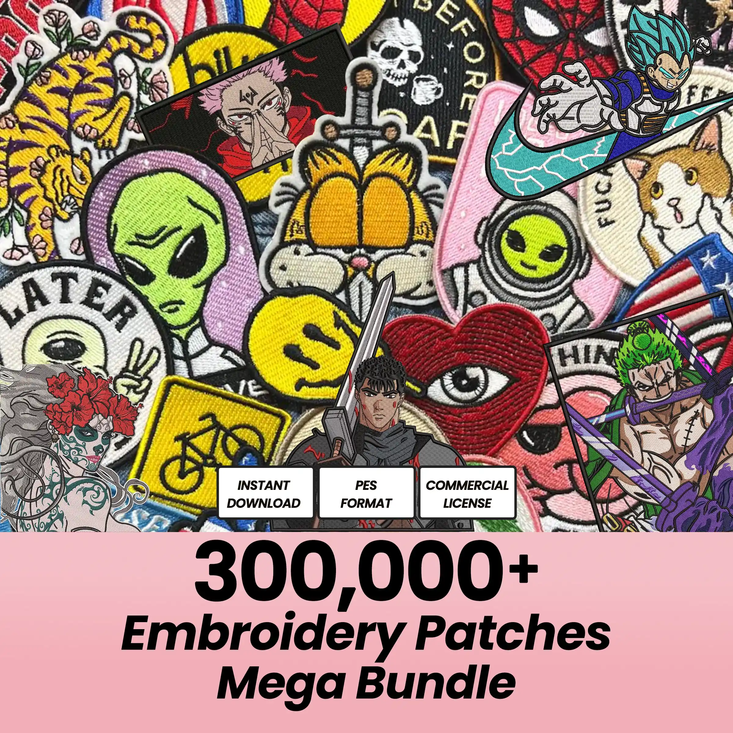 300k Mega Patch Embroidery Designs: Mega Bundle (Digital Download)