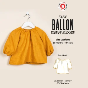 Balloon Sleeve Blouse Sewing Pattern: Baby and Toddler Sizes (PDF Pattern)