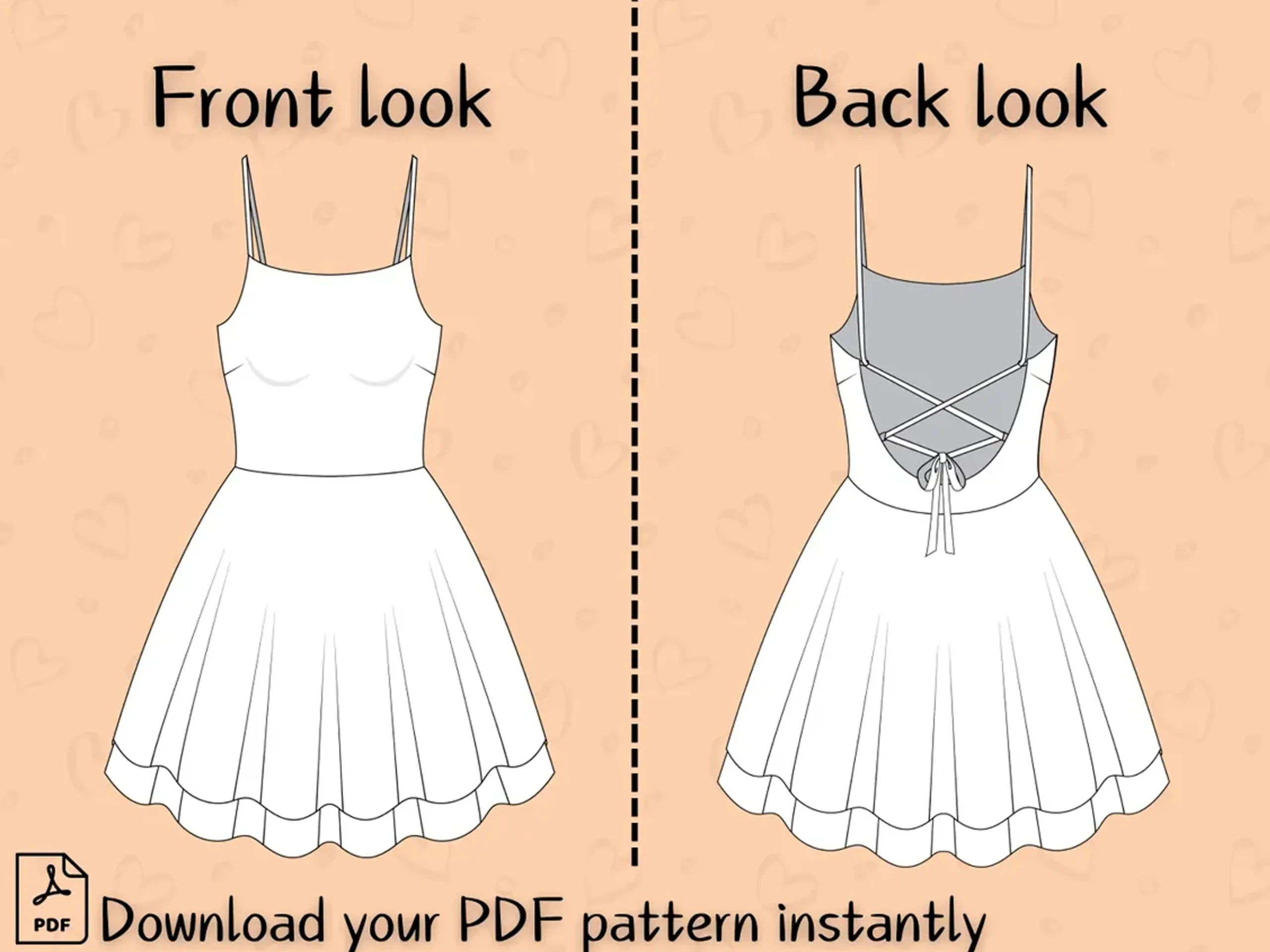 Trendy Tie Back Mini Dress Sewing Pattern, Easy Sundress (Digital Download) - Image 4