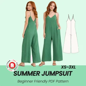 Jumpsuit Pattern | Overalls Women Sewing Pattern pdf | DIY Dungaree Pant Loose Trouser