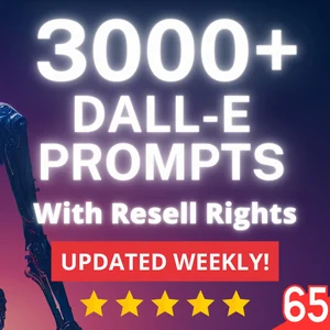 3000+ DALL-E Prompts with Resell Rights, PLR AI Art Generator Mega Bundle