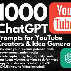 Ultimate 1000+ ChatGPT Prompts for YouTube Creators, Video Idea Generator & Channel Growth Pack