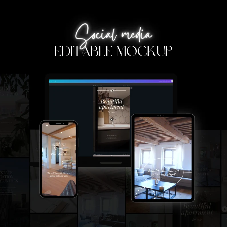Ultimate PLR 100 Real Estate Video Reels, Editable Canva Template, Commercial Use Instagram Reels TikTok Shorts, Luxury Property Marketing DIY - Image 4