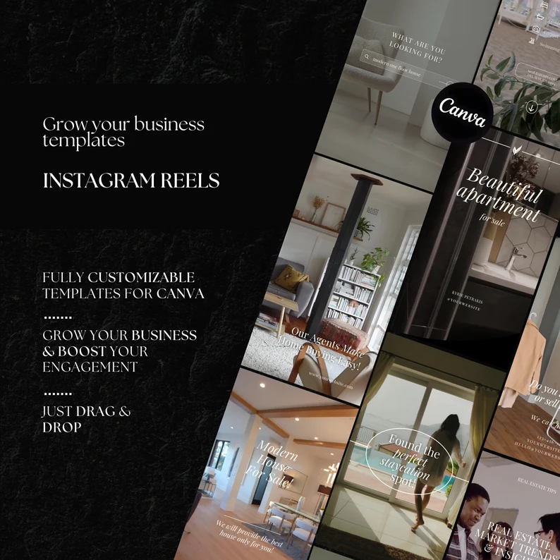 Ultimate PLR 100 Real Estate Video Reels, Editable Canva Template, Commercial Use Instagram Reels TikTok Shorts, Luxury Property Marketing DIY - Image 5