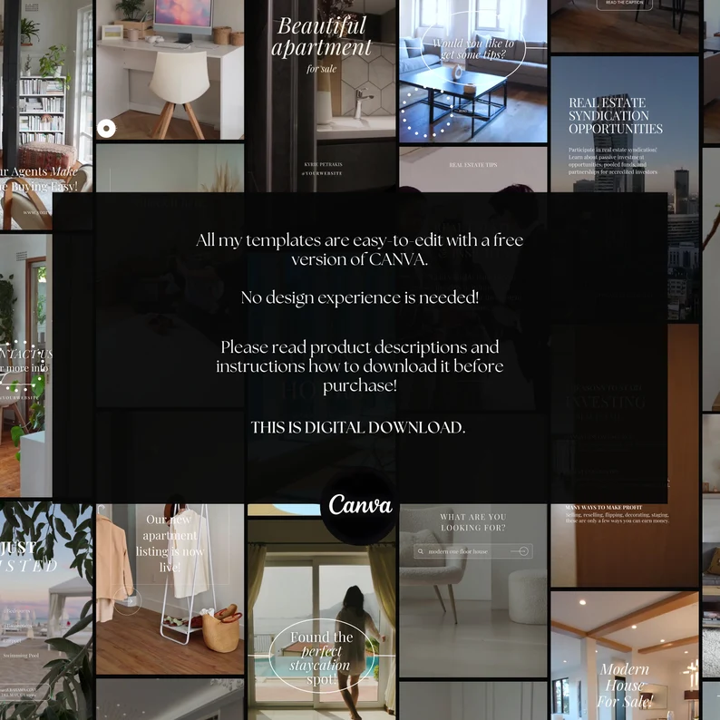 Ultimate PLR 100 Real Estate Video Reels, Editable Canva Template, Commercial Use Instagram Reels TikTok Shorts, Luxury Property Marketing DIY - Image 2