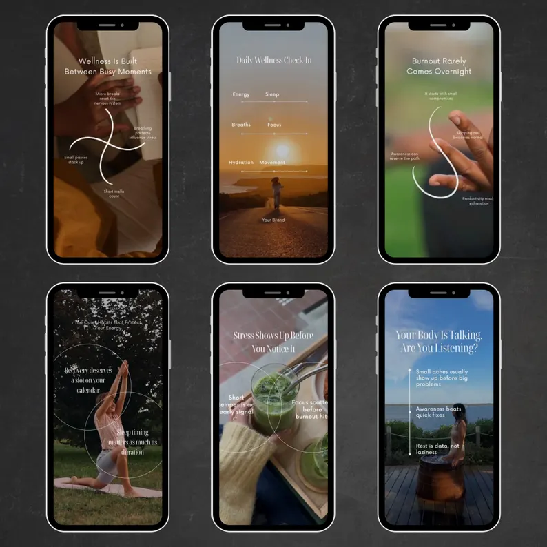 Ultimate PLR Wellness & Stress Management Reels, Editable Canva Template, Commercial Use Mental Health Instagram Reels TikTok Shorts, Self-Care Video Library DIY - Image 7