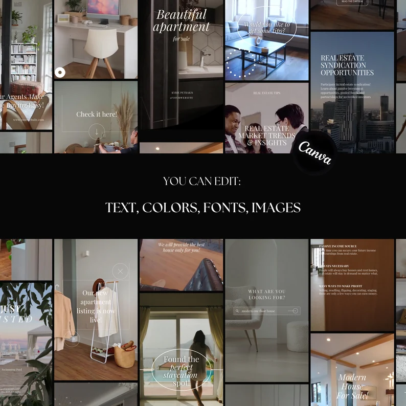 Ultimate PLR 100 Real Estate Video Reels, Editable Canva Template, Commercial Use Instagram Reels TikTok Shorts, Luxury Property Marketing DIY - Image 3